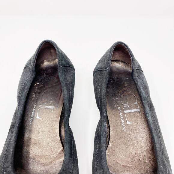 AGL Attilio Giusti Leombruni Snake Cap Toe Hidden Wedge Flats Size 36 1/2 Black - Picture 10 of 13